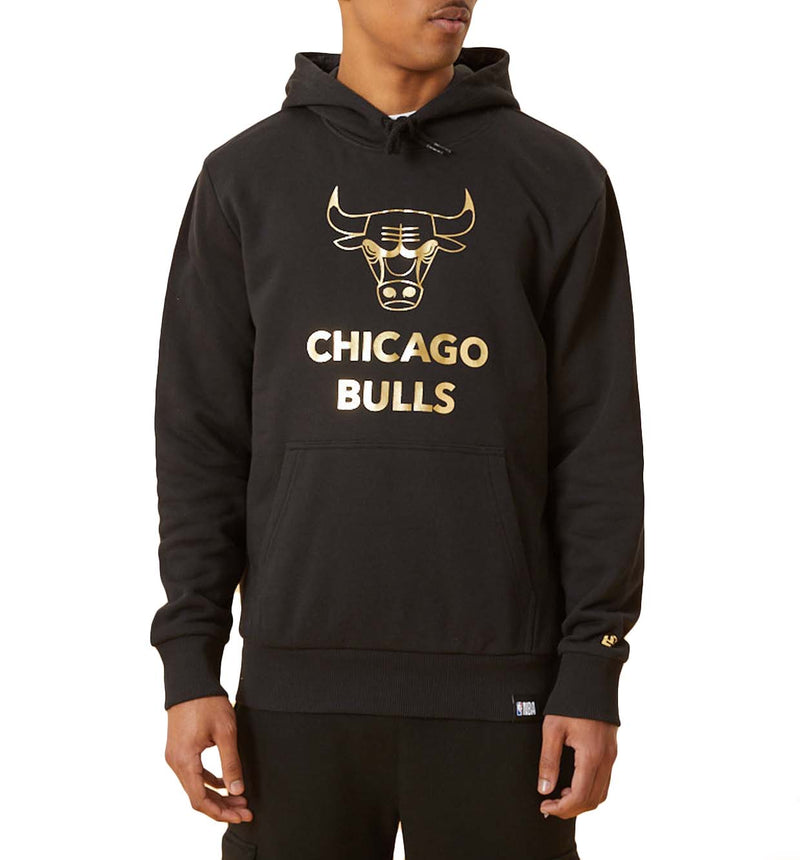 Hoodie Sudadera Capucha Casual New Era Nba Blk And Gld Metllc Hdy