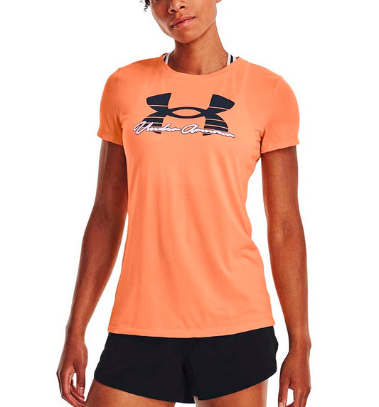 T-shirt M/c Fitness_Women_UNDER ARMOR Tech Solid Script Ssc