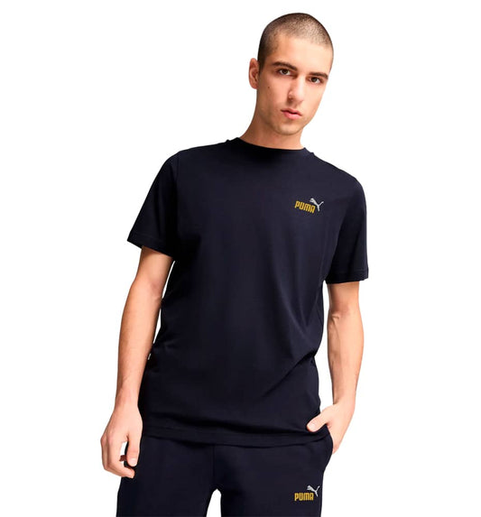 Men's Casual M/C T-Shirt_PUMA Ess 2 Color Small No.1 Logo Tee