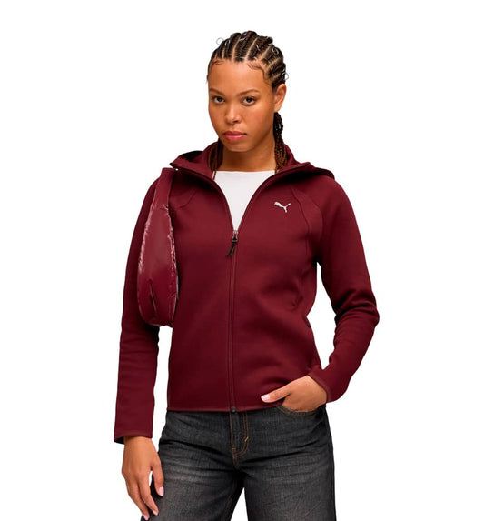 Hoodie Casual Hooded Sweatshirt_Women_PUMA Evostripe Full-zip Hoodie Dk