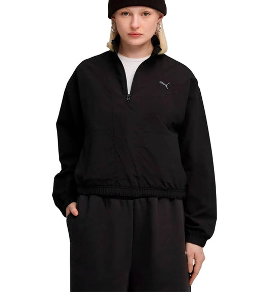 Casual_Women_Sweatshirt_PUMA Her Relaxed Woven Half-zip Crew