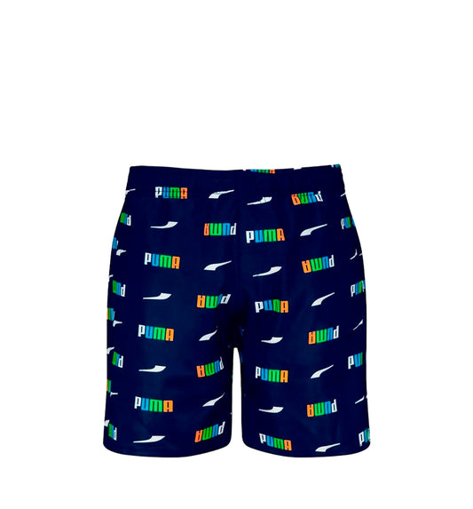 Puma Swim Boys Printed Logo Mid Swimsuit