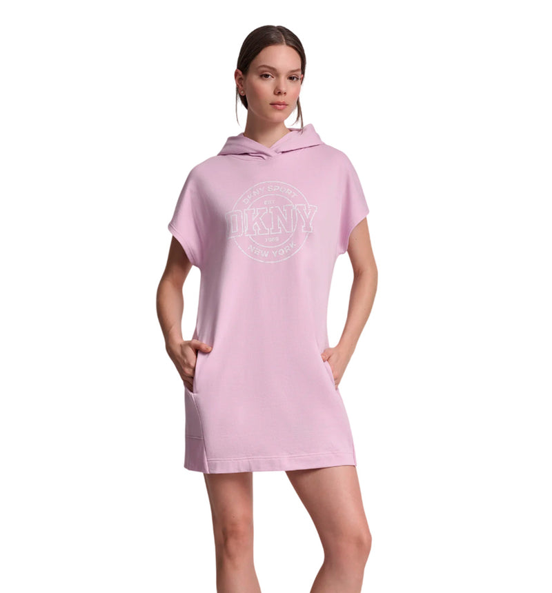 DKNY Collegiate Logo Casual Hooded Dress