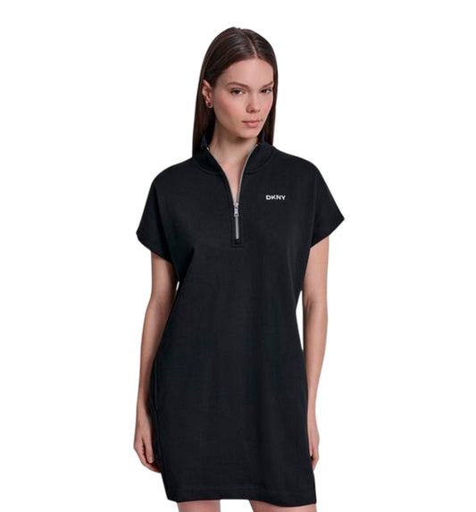 Vestido Casual Dkny Logo Terry Metallic Bubble