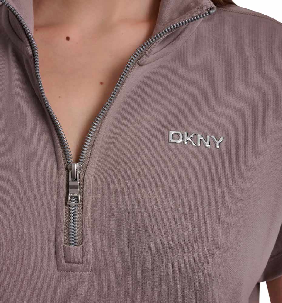Vestido Casual Dkny Logo Terry Metallic Bubble