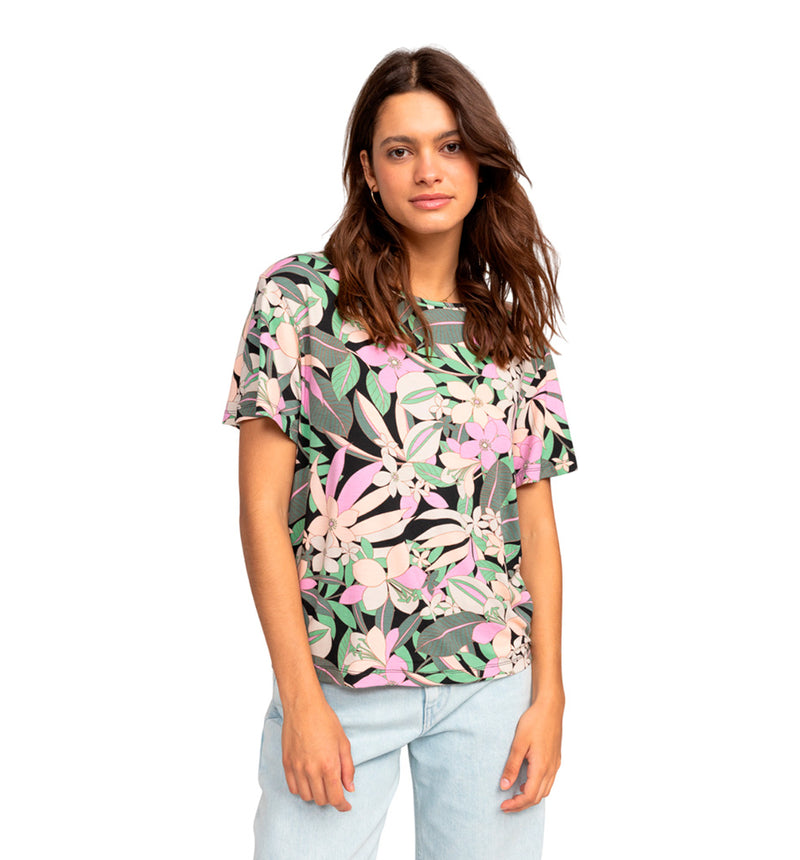 T-shirt M/C Casual Roxy Flowers For Life