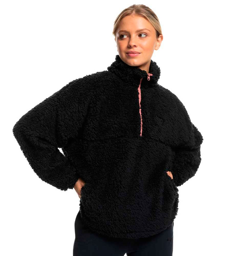 Roxy Waves Of Warmth Sherp Half Zip Casual Sweatshirt