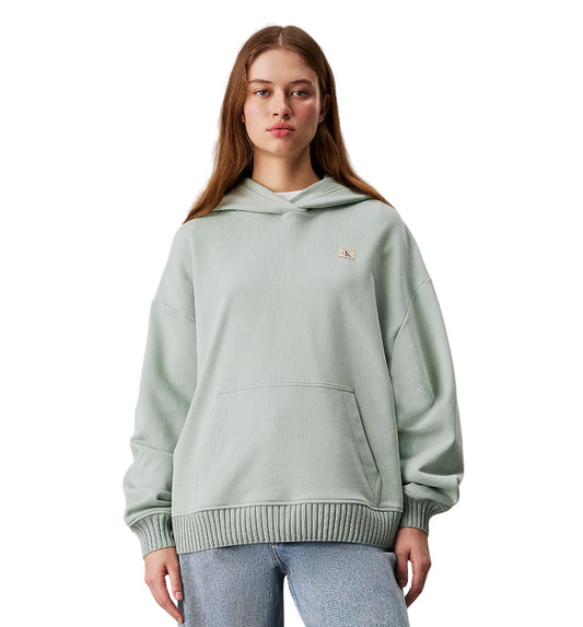 Hoodie Sudadera Capucha Casual_Mujer_CALVIN KLEIN Woven Label Peached Hoodie