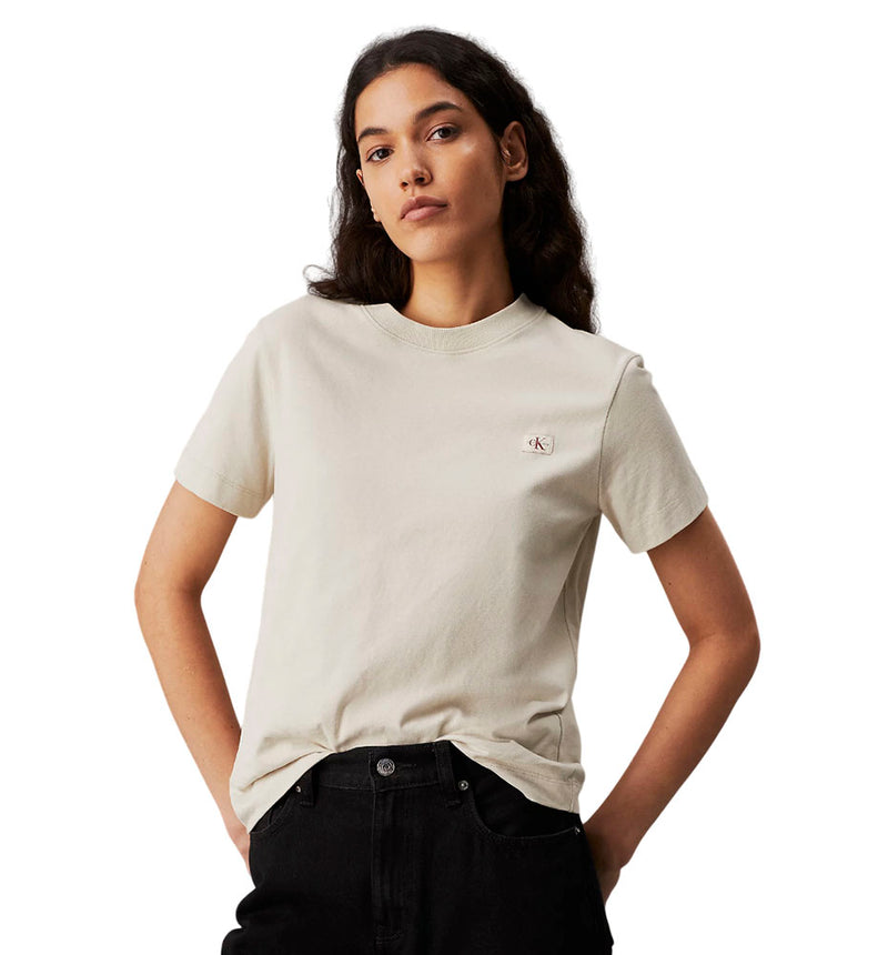 Camiseta M/C Casual Calvin Klein Woven Label Peached Baby Tee