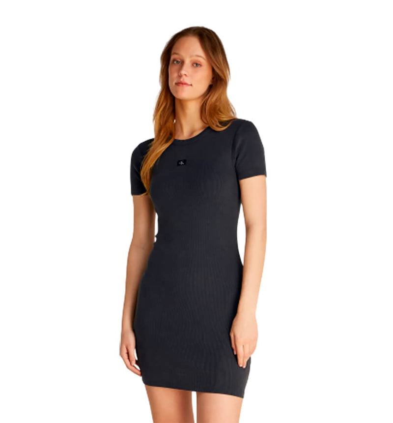 Casual Dress Calvin Klein Washed Woven Label Rib Dress