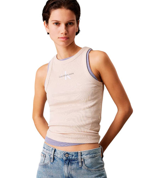 Casual Tank Top_Women_CALVIN KLEIN Monologue Rib Tank Top