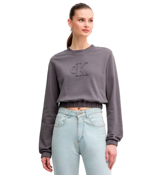 Casual Sweatshirt_Women_CALVIN KLEIN Ck Applique Crewneck