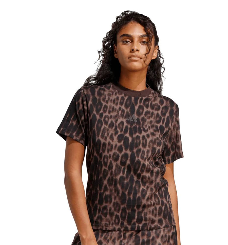 Adidas All Over Animal Print Casual T-shirt