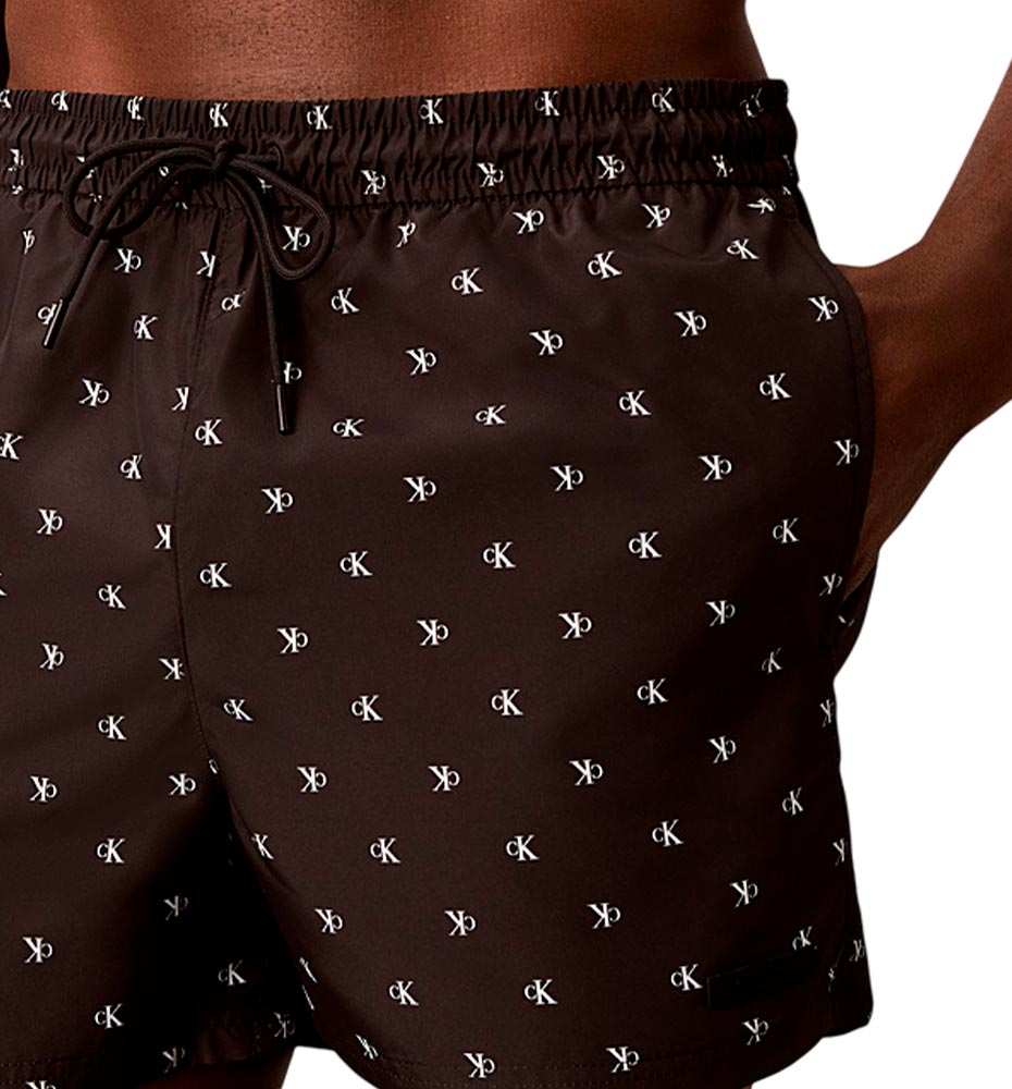 Calvin Klein Short Drawstring Covered Waistband Swim Trunks