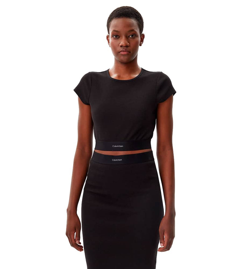 T-shirt M/C Casual Calvin Klein Rib Crop Tee