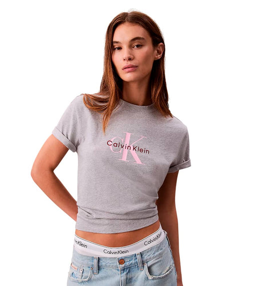T-shirt M/c Casual_Mujer_CALVIN KLEIN Hero Ss Classic Monologue Cneck T