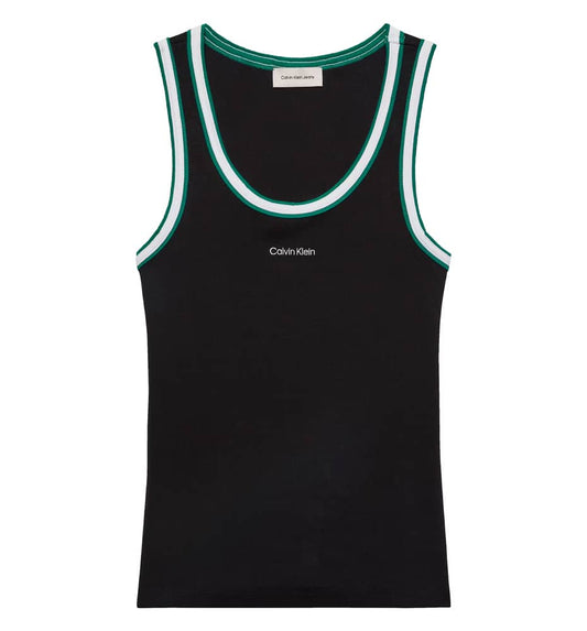Women's Casual Tank Top Calvin Klein Color Block Cotton Rib Crew Tank