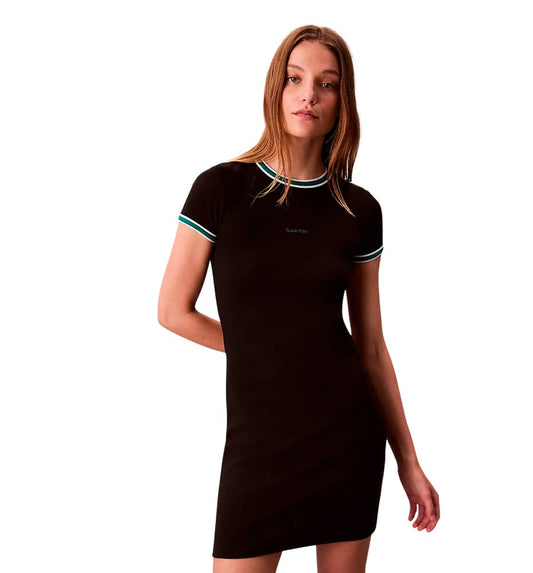 Dress Casual_Mujer_CALVIN KLEIN Ss Color Block Cotton Rib Baby T