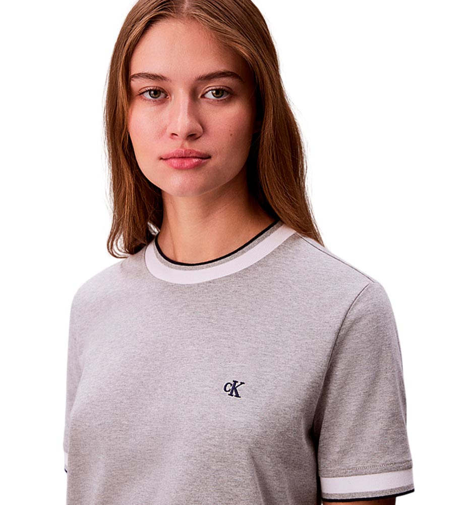 Vestido Casual Calvin Klein Monogram Stripe Trim Mini