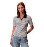 Calvin Klein Monologo Rib Polo Stripe Casual Polo