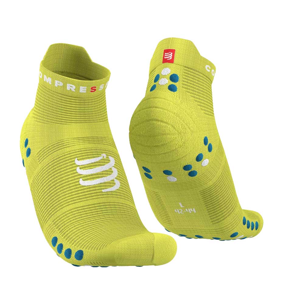 Calcetines COMPRESSPORT Pro Racing Socks V4.0 Run Low Blanco