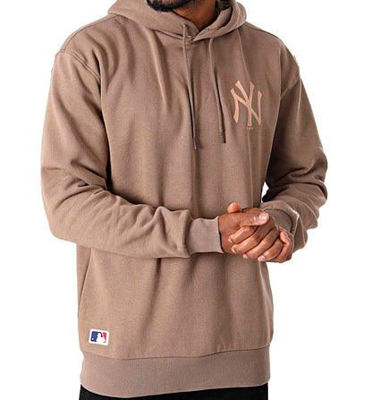 Hoodie Sudadera Capucha Casual_Hombre_NEW ERA Marrón MLB Oversized Logo New York Yankees