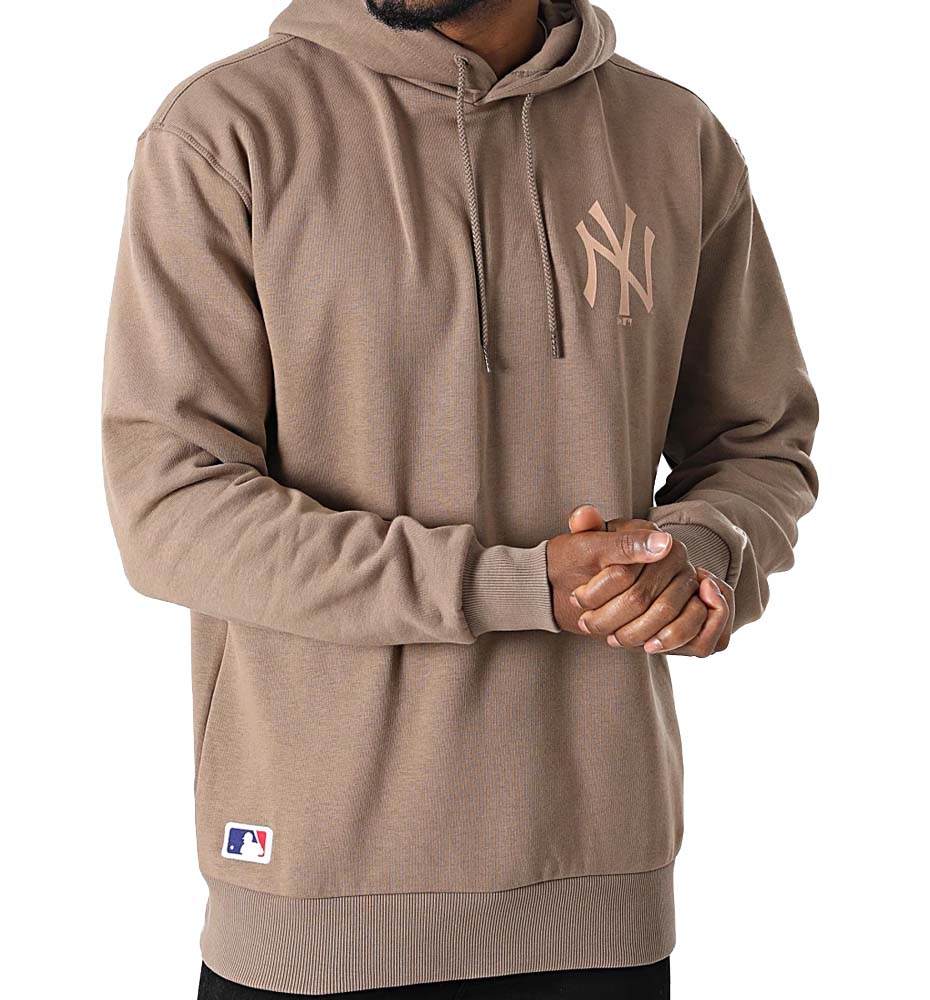 Hoodie Sudadera Capucha Casual_Hombre_NEW ERA Marrón MLB Oversized Logo New York Yankees