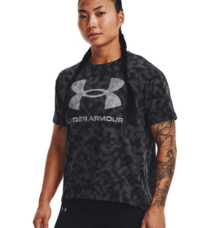 T-shirt M/c Fitness_Woman_UNDER ARMOR Logo Aop Heavyweight Ss