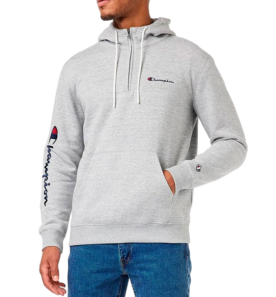 Hoodie Sweatshirt Casual_Men_CHAMPION Hooded Half Zip Sweatshirt