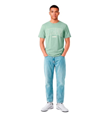 Camiseta Casual Champion Logo Puff Print Honeydew