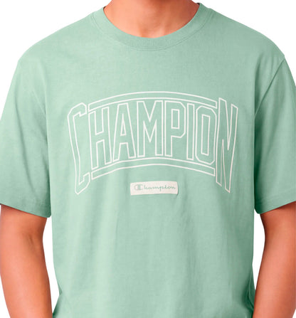 Camiseta Casual Champion Logo Puff Print Honeydew