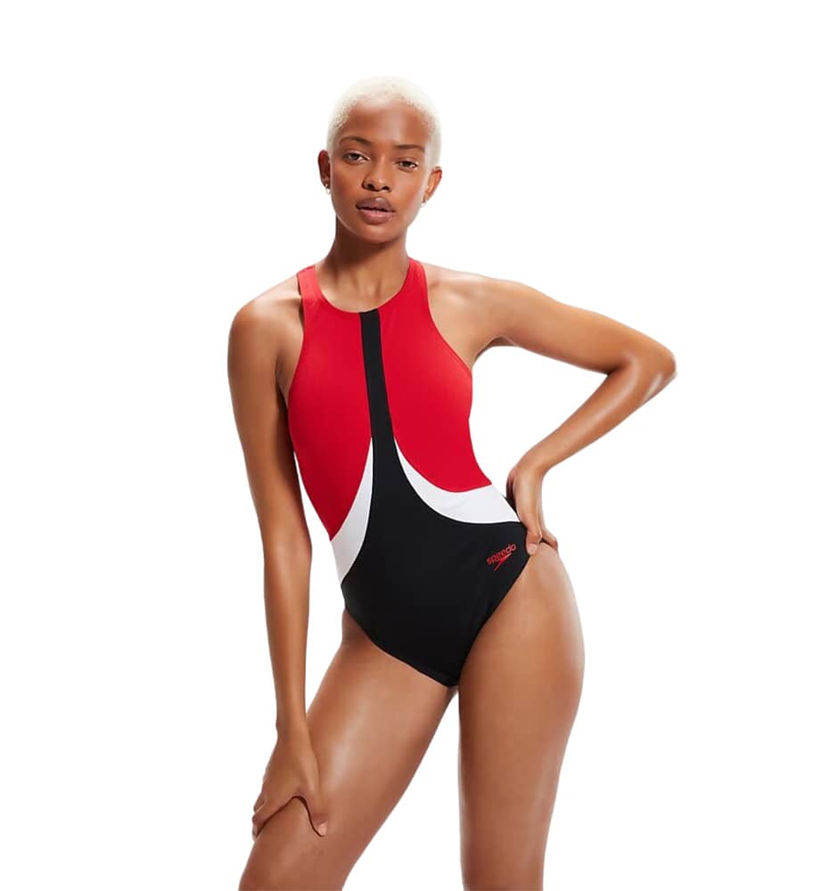 Swimming Swimsuit_Women_SPEEDO Womens Colourblock Highneck