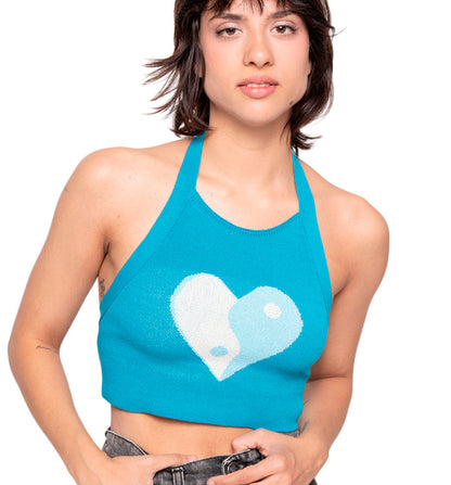 Camiseta De Tirantes Casual_Mujer_KAOTIKO Top Tir Heart Yin Yang