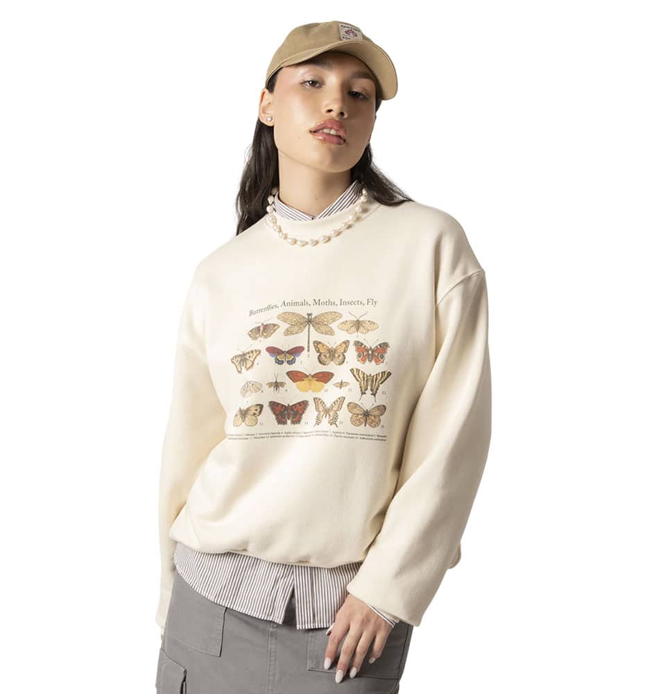 Sudadera Casual_Mujer_KAOTIKO Crew Butterflies Organic Cotton