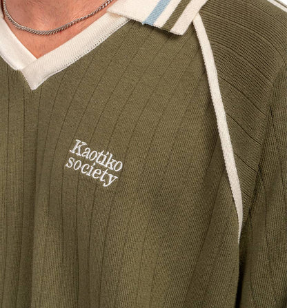 Polo Casual Unisex Kaotiko Retro Sport Society Army