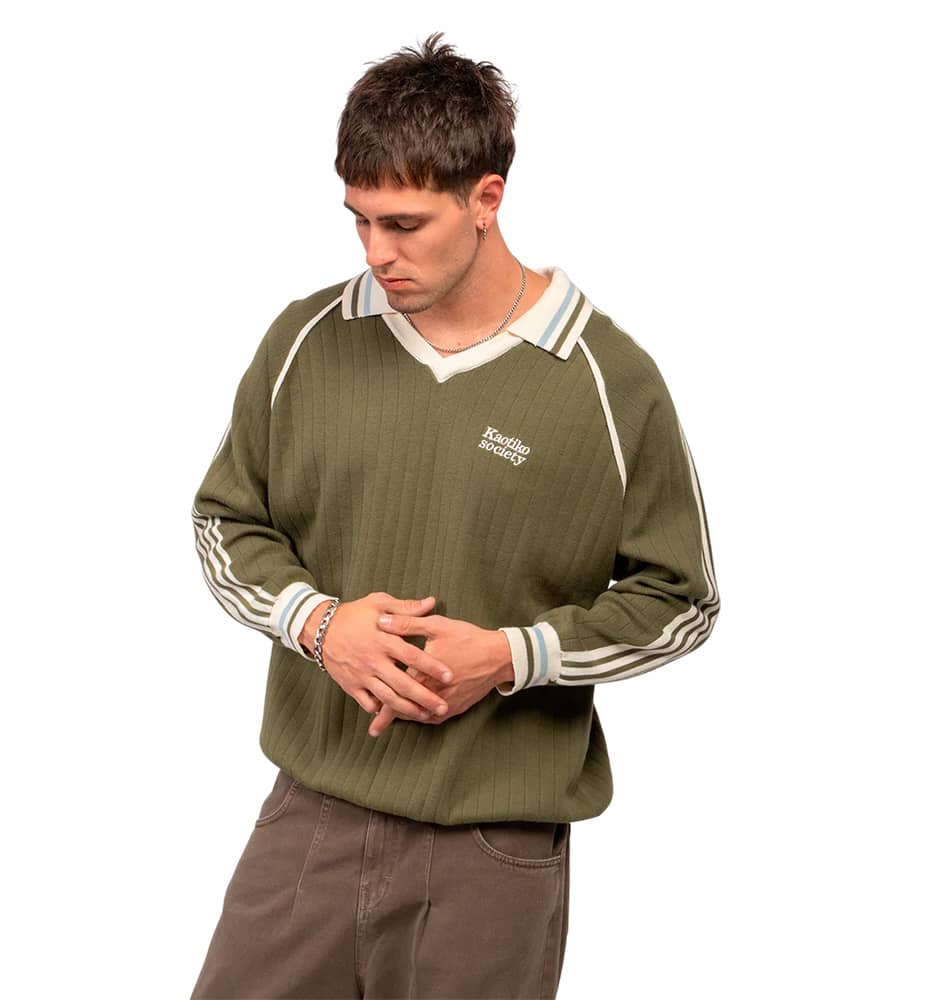 Polo Casual Unisex Kaotiko Retro Sport Society Army