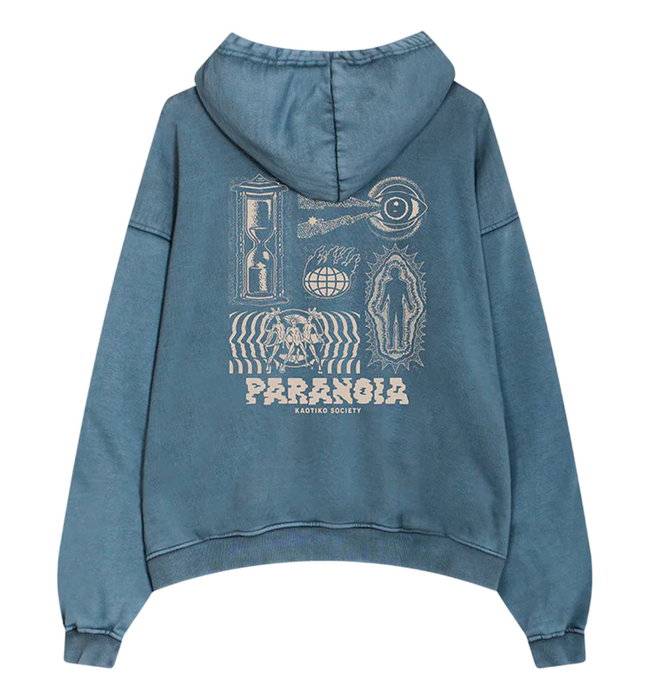 Sudadera Capucha Casual_Unisex_KAOTIKO Washed I´m Paranoid