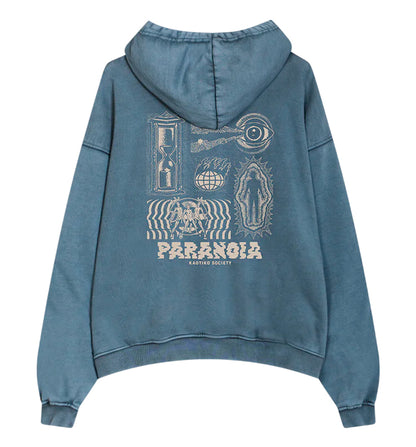 Sudadera Capucha Casual_Unisex_KAOTIKO Washed I´m Paranoid