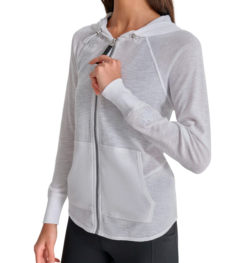 Chaqueta Casual Dkny Full Zip Mini Slub Waffle Hoodie
