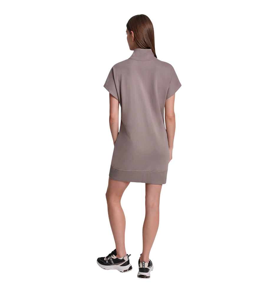 Vestido Casual Dkny Logo Terry Metallic Bubble