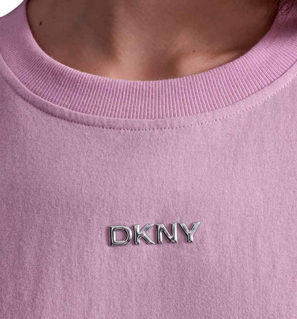 Camiseta Corta Casual Dkny Logo Metálico