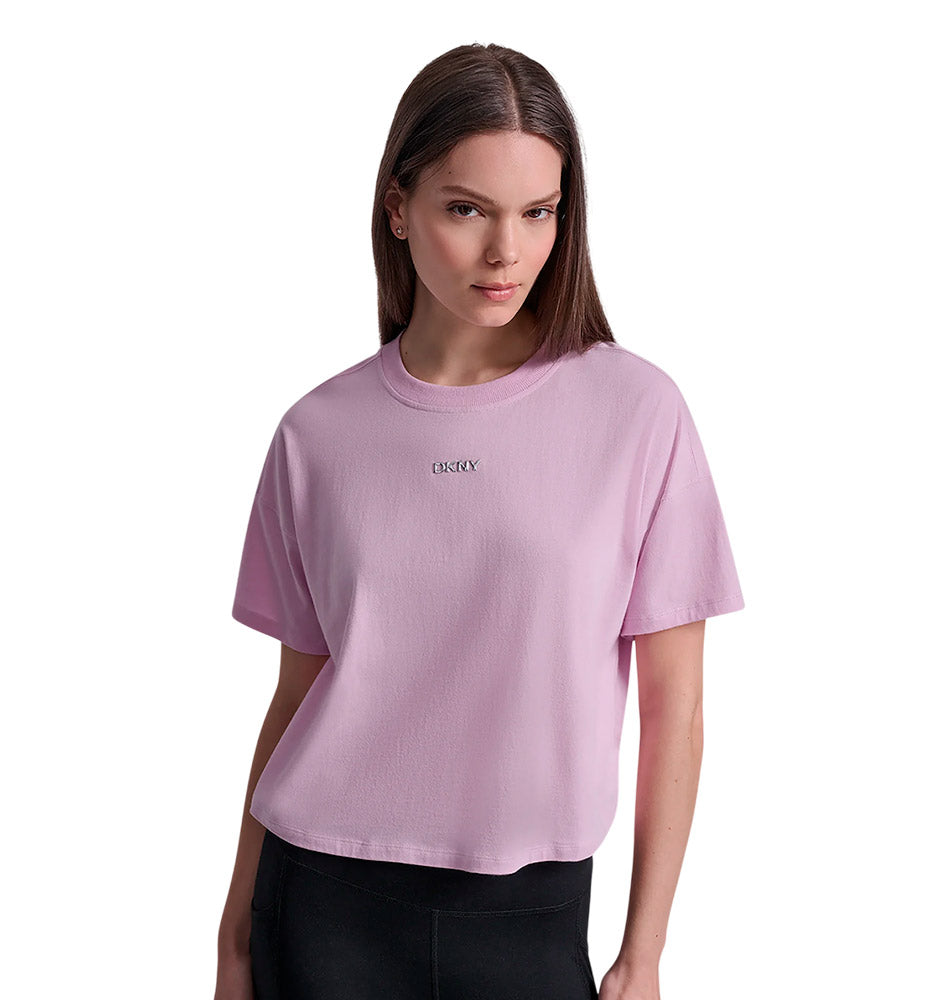 Dkny Metallic Logo Casual Short T-shirt