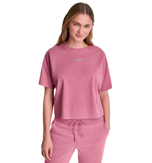 Camiseta Corta Casual Dkny Logo Metálico