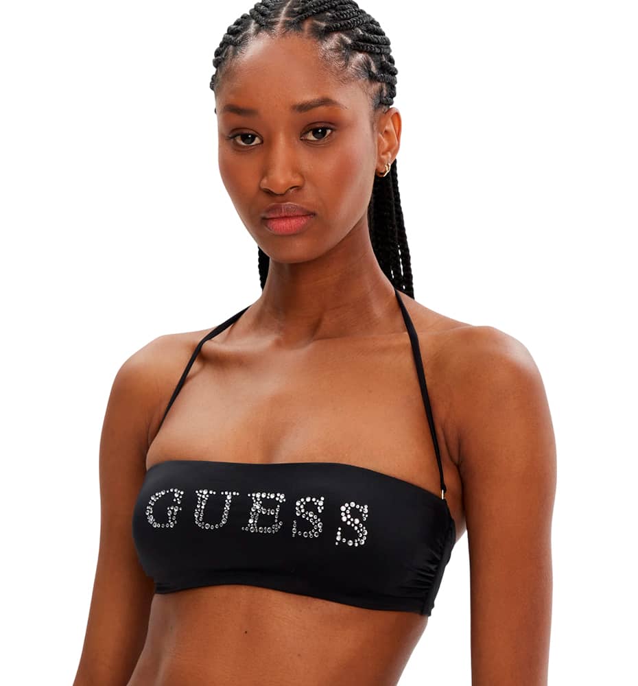 Bikini Top Baño_Mujer_GUESS Logo Rhinestone Bandeau