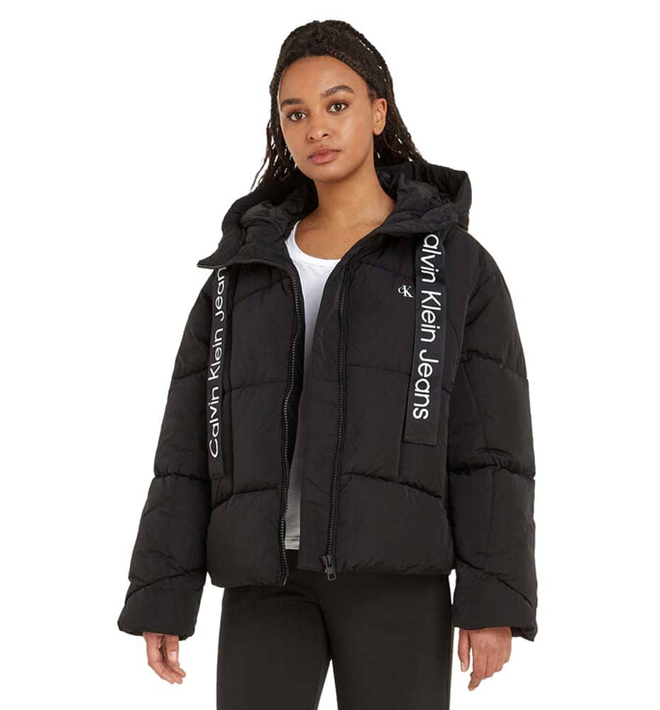 Chaqueta Casual_Mujer_CALVIN KLEIN Logo Drawstring Short Puffer