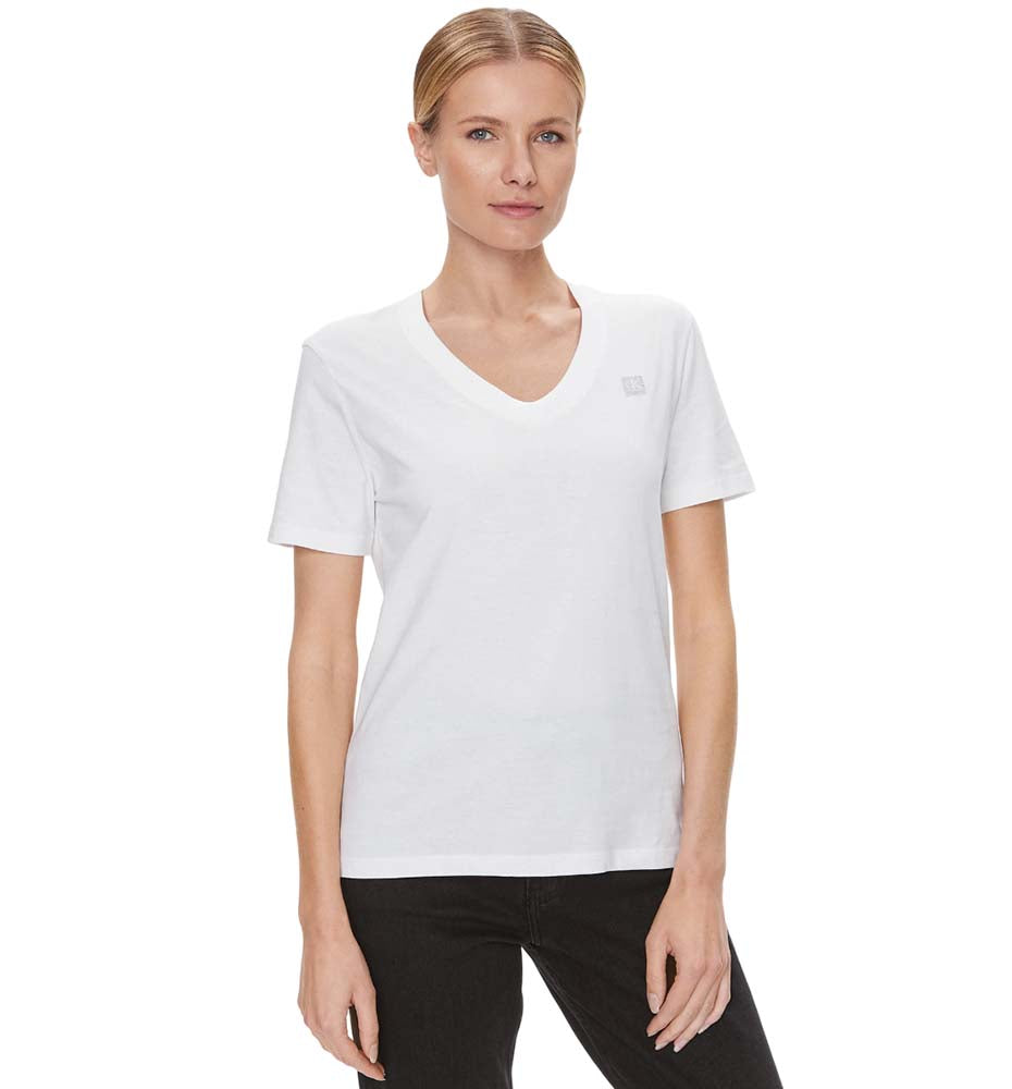 T-shirt M/c Casual_Mujer_CALVIN KLEIN Ck Embro Badge V-neck Tee