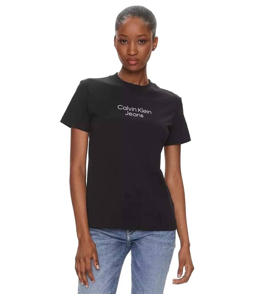 T-shirt M/c Casual_Mujer_CALVIN KLEIN Stacked Institutional Reg Tee