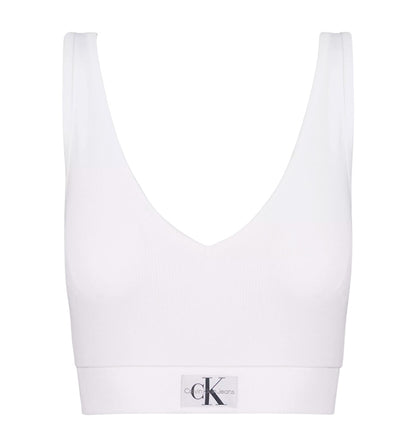 Camiseta De Tirantes Casual_Mujer_CALVIN KLEIN Woven Label Rib Crop V-neck Top