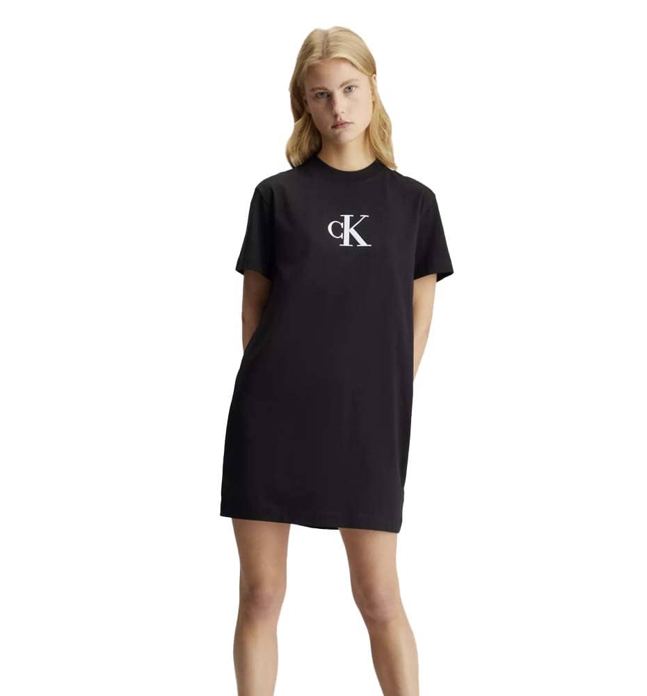 Casual Dress_Woman_CALVIN KLEIN Satin Ck T-shirt Dress