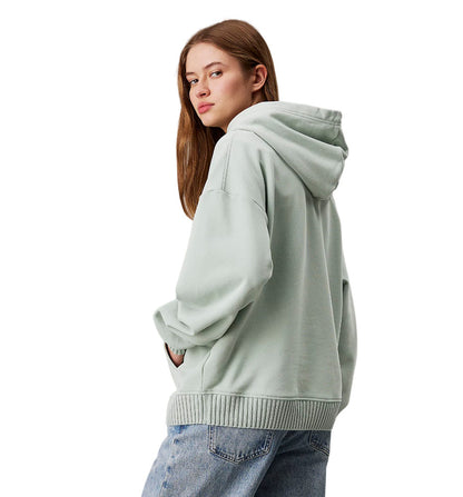 Hoodie Sweatshirt Hooded Casual_Mujer_CALVIN KLEIN Woven Label Peached Hoodie